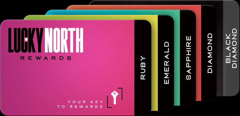 Lucky North Rewards card stack